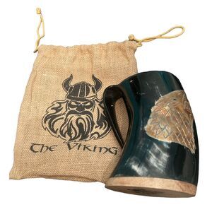The Viking Horn Mug Norse Black Drinking Horn Mug NEW